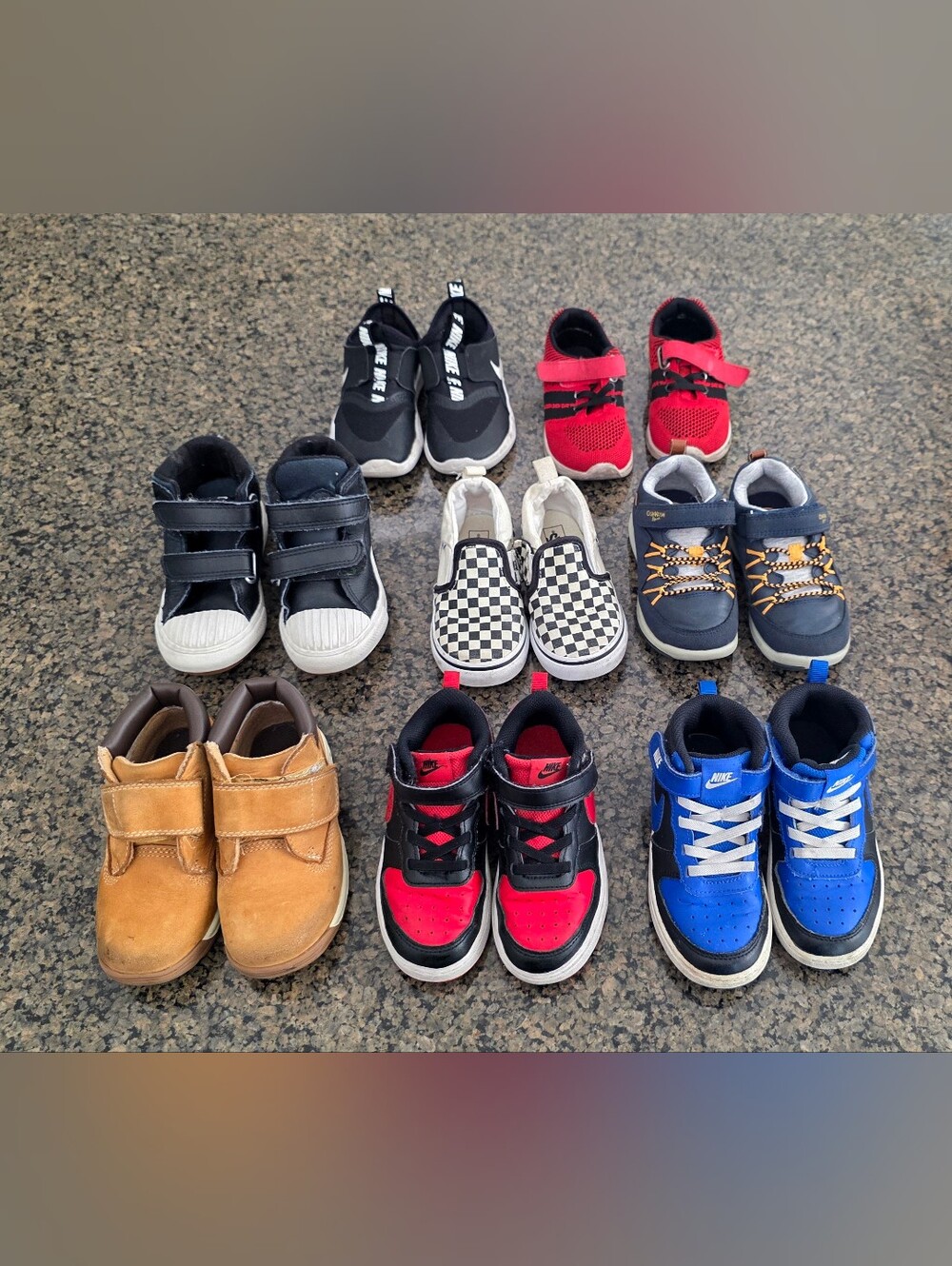 Nike timberland vans and more 8 piece Lot Of Used Kids Toddler boys Shoes sz 9C